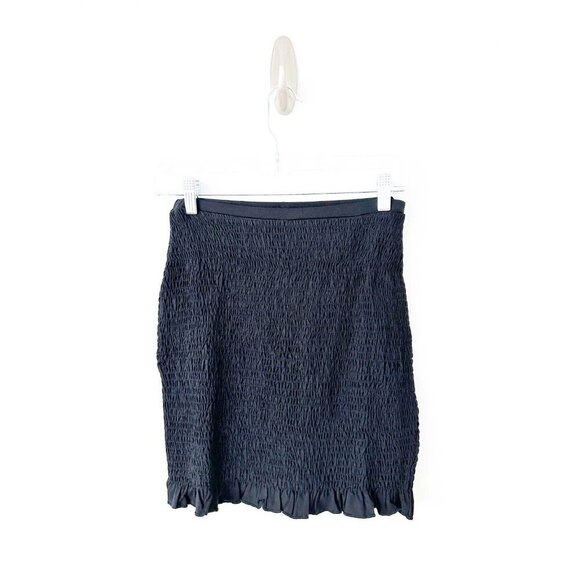 NWT Anthropologie Ruched Skirt Set L $128 Black Crop Top 2 Piece - Picture 8 of 10